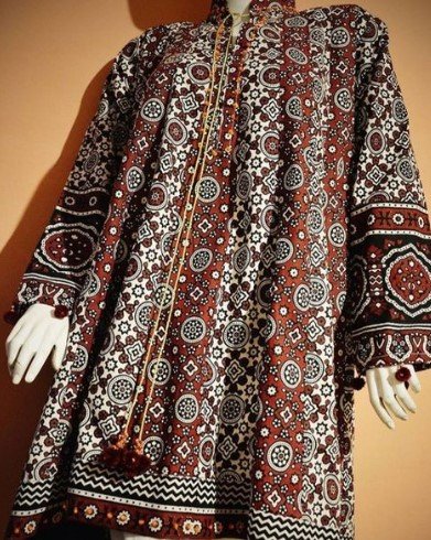 LADIES AJRAK PLAN STITCH SUIT
