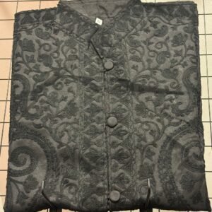 Elegant Black Kashmiri Embroidered Women’s Long Coat – Traditional Winter Wear