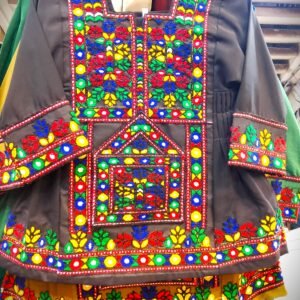 Traditional grey Sindhi Karhai Kids Suit