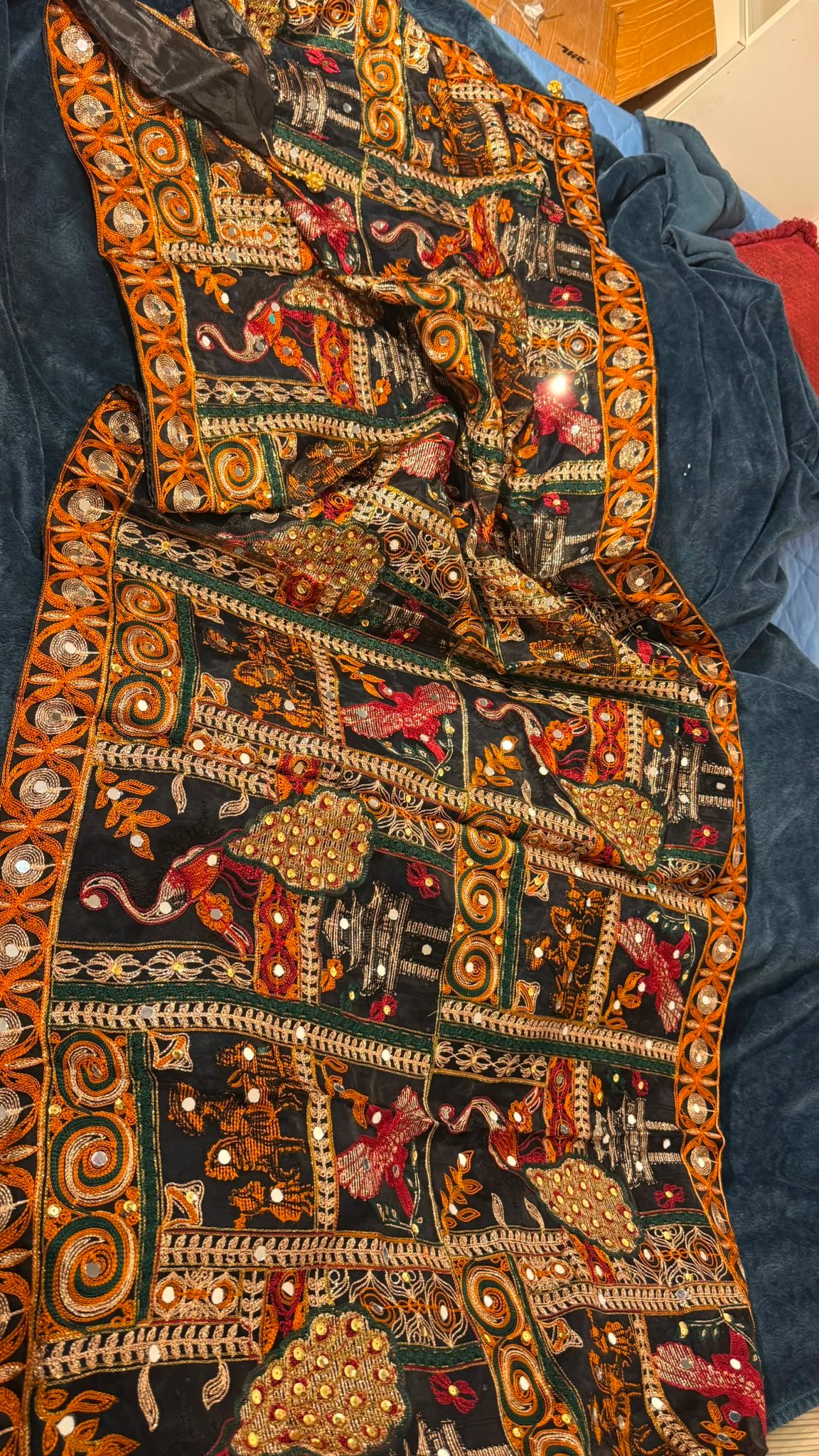 Black Peacock Organza Bakhtawar style dupatta