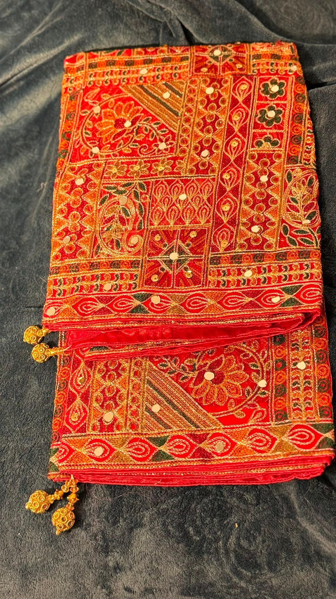 Paisley Orange Organza Bakhtawar style dupatta