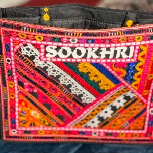 Pink SOOKHRI Floral Embroidered Tote Bag Reusable Market & Everyday Carry Bag