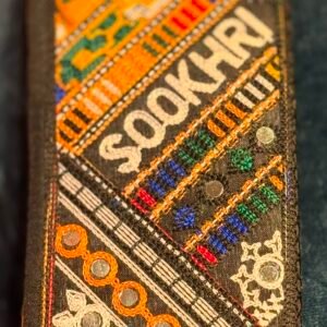 Black Base SOOKHRI Handmade Embroidered Clutch Wallet | Traditional Mirror Work Boho Clutch | Ethnic Women's Wallet