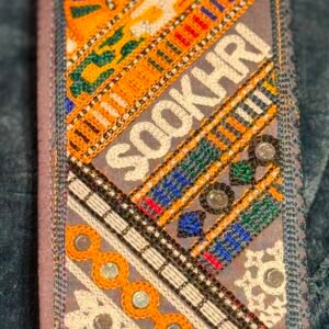Lavender Base SOOKHRI Handmade Embroidered Clutch Wallet | Traditional Mirror Work Boho Clutch | Ethnic Women's Wallet
