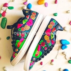 Handcrafted Heart Pattern Truck Art Sneakers