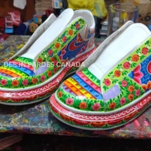 Handcrafted Green chamak patti Truck Art Sneakers
