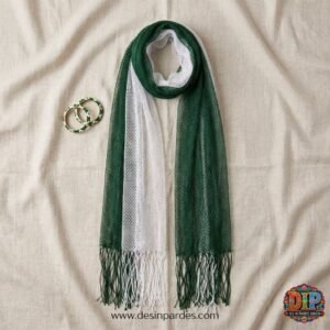 Azadi white & green scarf