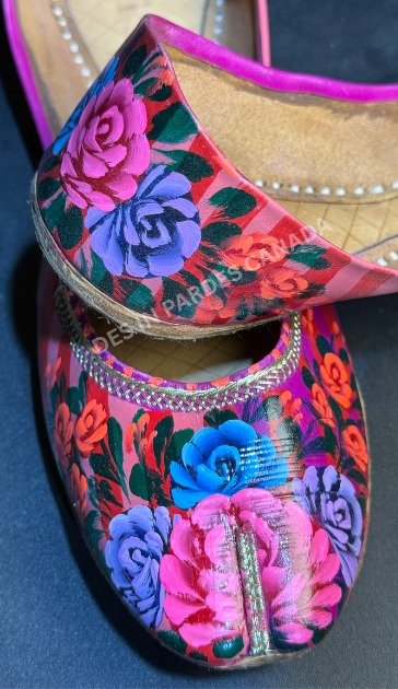 Hand-Painted Truck Art Floral Khussa 10 - Image 2