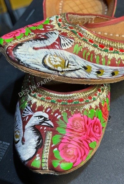 Hand-Painted Truck Art Floral Khussa 13 - Image 2