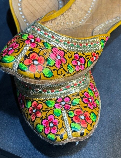Hand-Painted Truck Art Floral Khussa 14 - Image 2