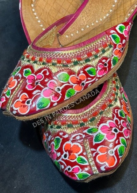 Hand-Painted Truck Art Floral Khussa 15 - Image 2