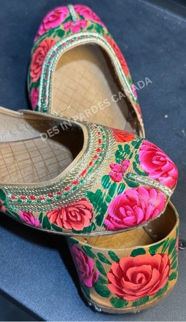 Hand-Painted Truck Art Floral Khussa 12 - Image 2