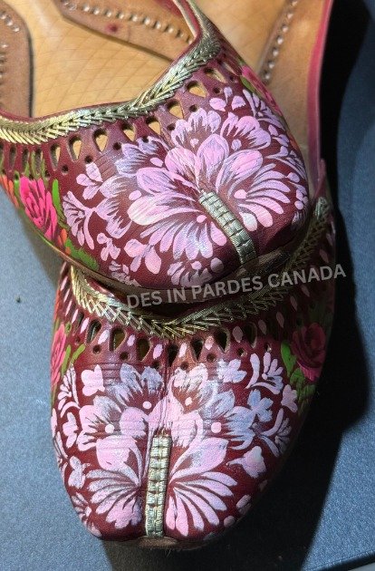 Hand-Painted Truck Art Floral Khussa 23 - Image 2