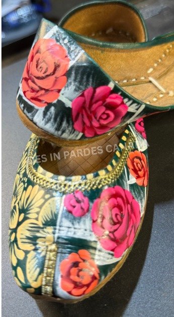 Hand-Painted Truck Art Floral Khussa 32 - Image 2