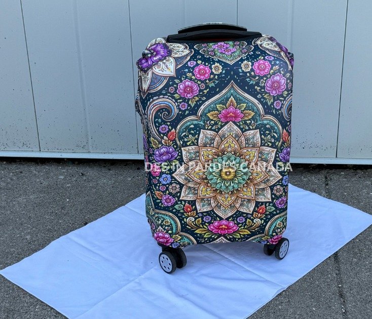 Blue Pakistani Truck Art Elastic Luggage Cover - Image 2