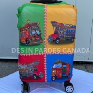 Yellow Green Pakistani Truck Art Elastic Luggage Cover
