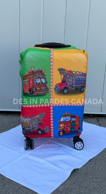Yellow Green Pakistani Truck Art Elastic Luggage Cover
