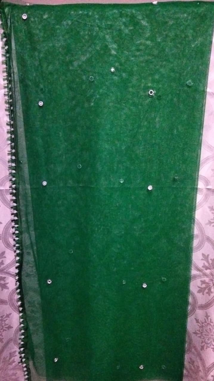 GREEN WITH SHISHA WORK DUPATTA - Image 2