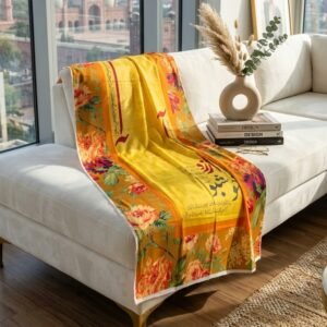 "Dastan-e-Khushboo" – John Elia Poetry & Botanical Silk Dupatta in Mustard & Rust