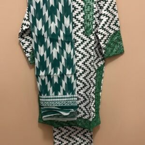 Modern Zig-Zag Printed Suit with Dupatta