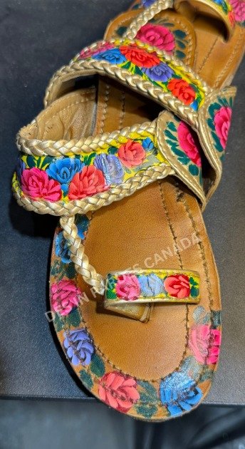 Handcrafted Truck Art Floral Kolhapuri Chappal 1