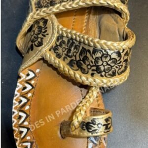 Handcrafted Truck Art Floral Kolhapuri Chappal 4