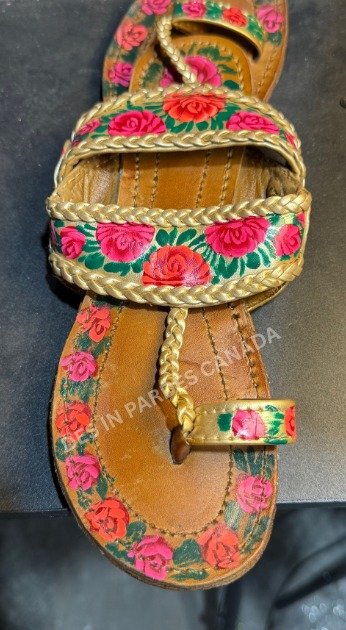 Handcrafted Truck Art Floral Kolhapuri Chappal 5