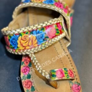 Handcrafted Truck Art Floral Kolhapuri Chappal 7
