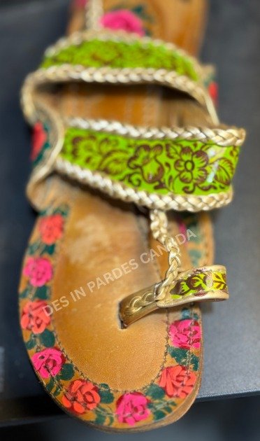 Handcrafted Truck Art Floral Kolhapuri Chappal 8