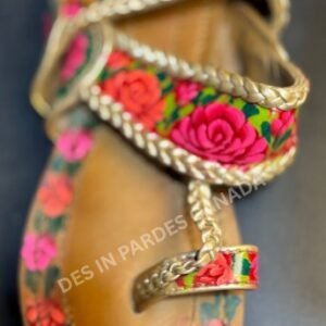 Handcrafted Truck Art Floral Kolhapuri Chappal 9