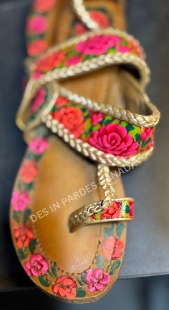 Handcrafted Truck Art Floral Kolhapuri Chappal 9