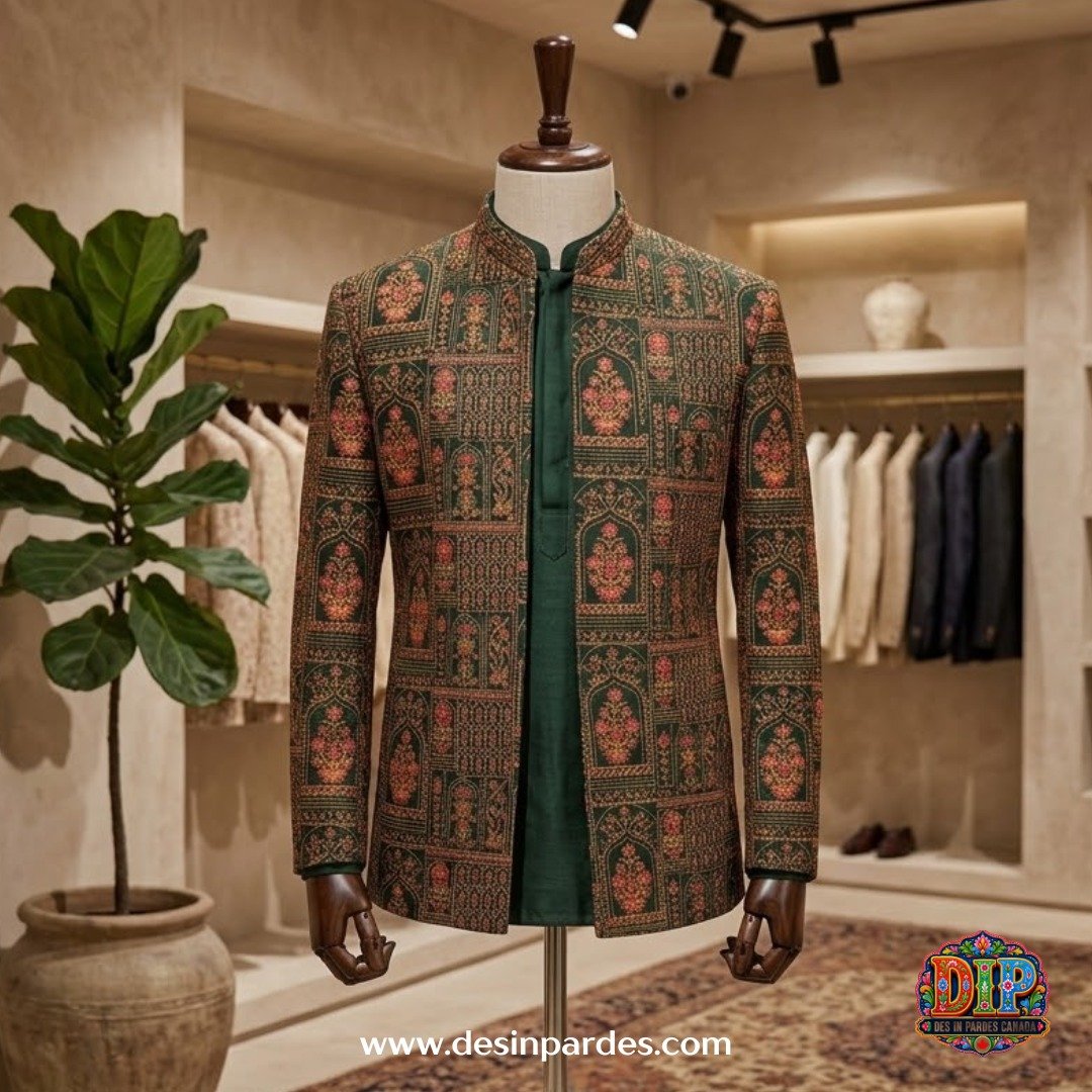Royal Mughal Tapestry Embroidered Prince Coat