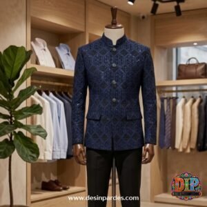 Royal Navy Sequin Geometric Prince Coat